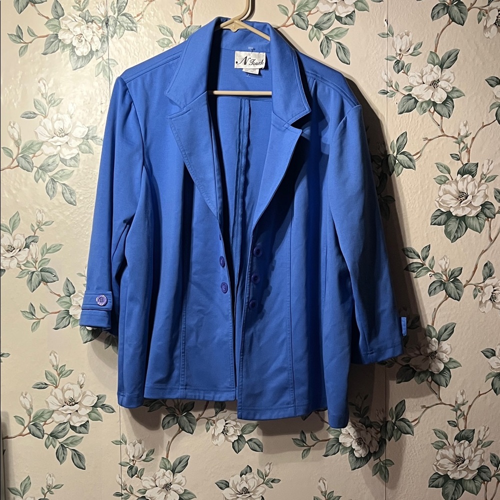 N Touch Women's Royal Blue Tailored Blazer VINTAGE
